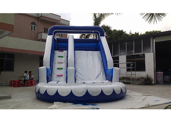Китай Малое голубое коммерчески раздувное скольжение воды, скольжение воды PVC iInflatable с бассеином поставщик